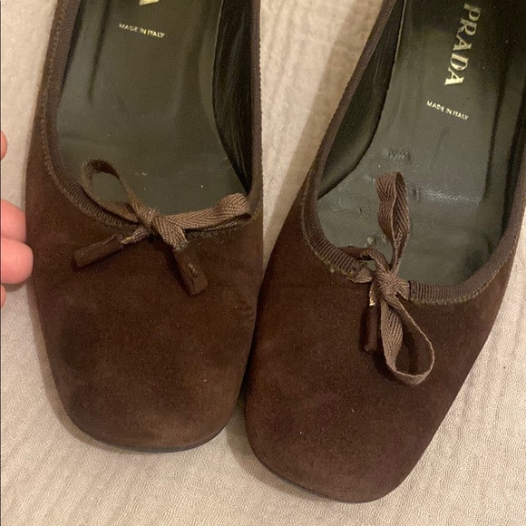 Prada Women's Dark Brown Suede Loafers - Picture 8 of 11